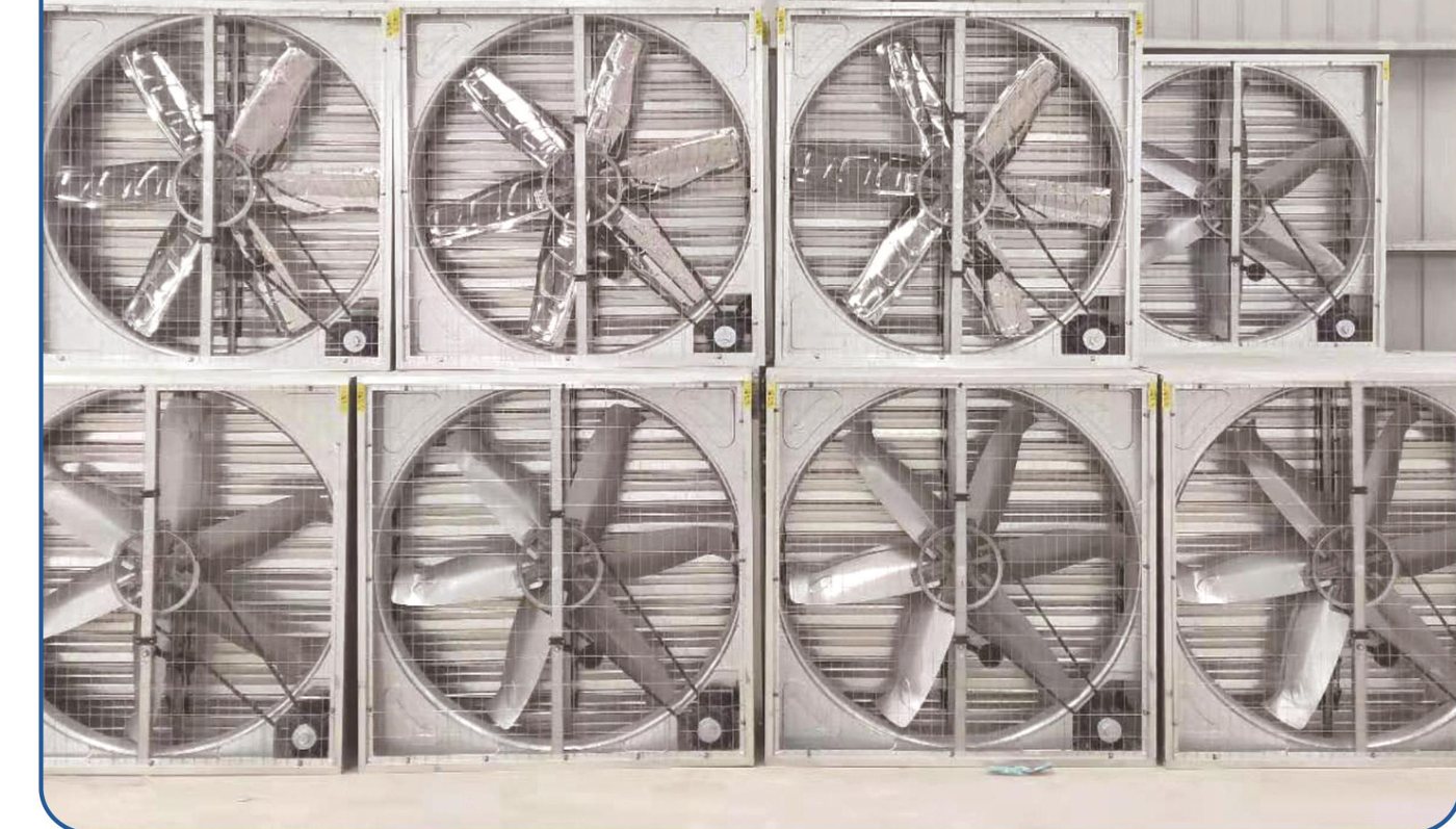 Bank of galvanised negative-pressure ventilation fans